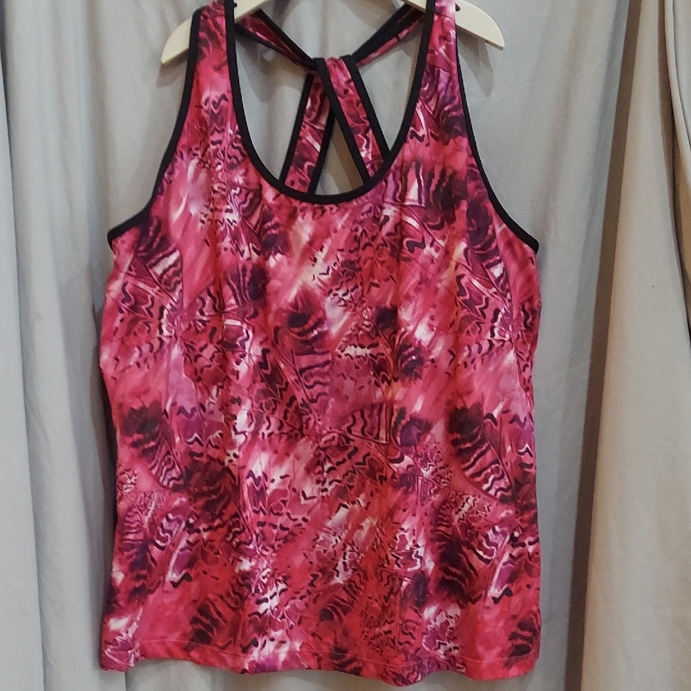 Pink Patterned Tank Top